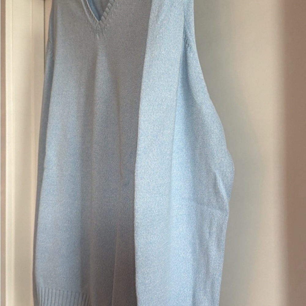 V-Neck Light Blue Women's Sweater brooks brothers